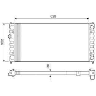 RADIADOR VW VOLKSWAGEN GOLF III 1.6 / 1.8 / 2.0 8V / 2.8 12V / 1991 A 1999 COM / SEM AR / MANUAL (MODELO ALEMAO)  - VISCONDE