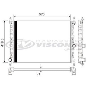 RADIADOR VW VOLKSWAGEN KOMBI 1.4 FLEX 2005 > COM / SEM AR - VISCONDE
