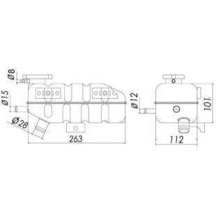 TANQUE COMPENSACAO MERCEDES L709 / L912 / LO809 / 812 1988 A 1993 - BEHR HELLA TANQUE COMPENSACAO MERCEDES L709 / L912 / LO809 / 812 1988 A 1993 - BEHR HELLA